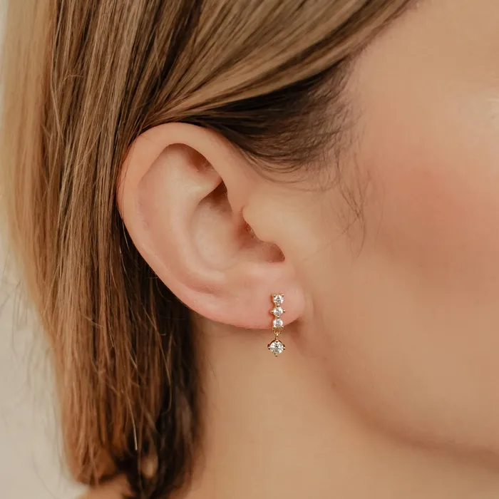 Hey Happiness Earrings Quartet Drop Stud Earrings Sterling Silver Hey Happiness Earrings Quartet Drop Stud Earrings Sterling Silver