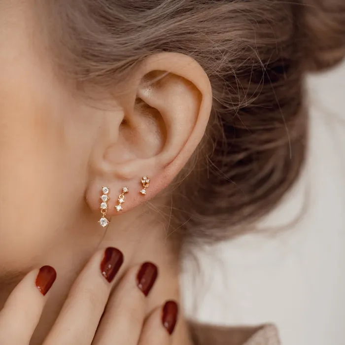 Hey Happiness Earrings Quartet Drop Stud Earrings Sterling Silver Hey Happiness Earrings Quartet Drop Stud Earrings Sterling Silver