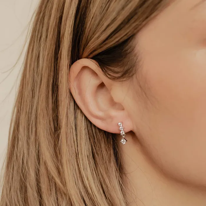 Hey Happiness Earrings Quartet Drop Stud Earrings Sterling Silver Hey Happiness Earrings Quartet Drop Stud Earrings Sterling Silver
