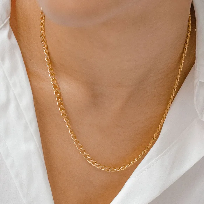 Hey Happiness Necklaces Chunky Curb Chain Necklace Gold Hey Happiness Necklaces Chunky Curb Chain Necklace Gold