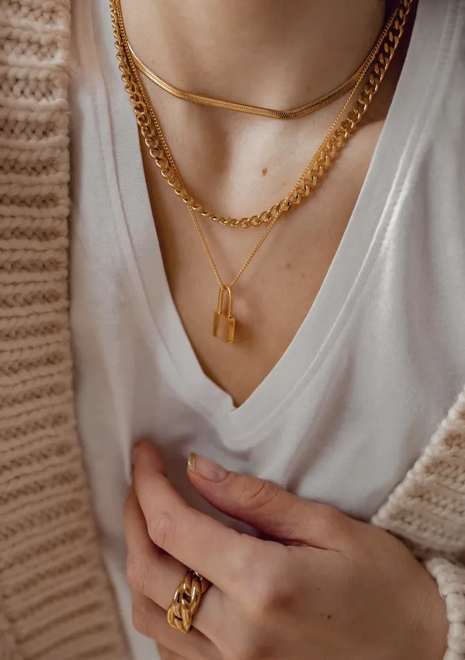 Hey Happiness Necklaces Chunky Curb Chain Necklace Gold Hey Happiness Necklaces Chunky Curb Chain Necklace Gold