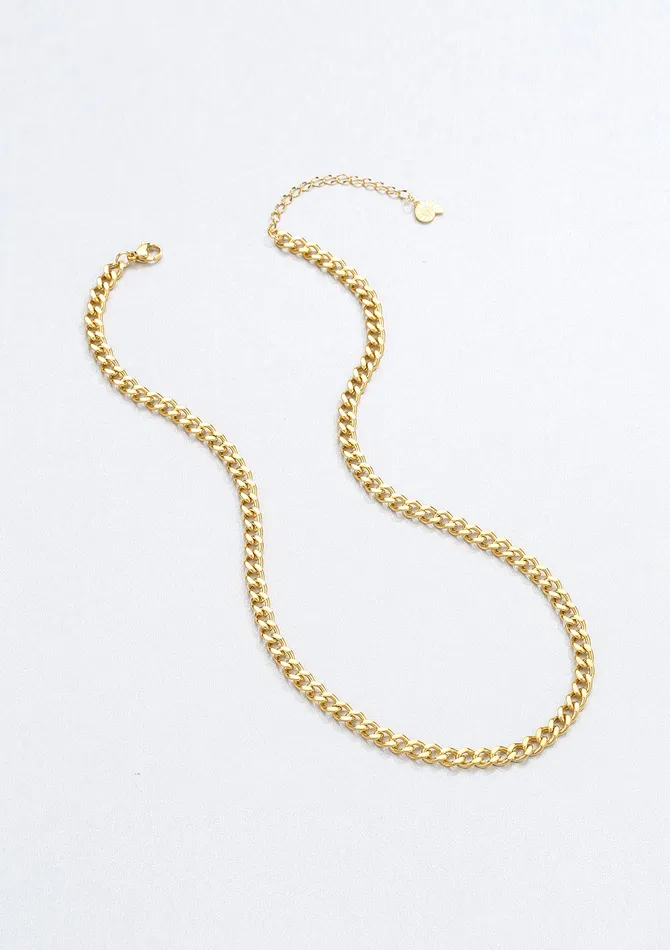 Hey Happiness Necklaces Chunky Curb Chain Necklace Gold Hey Happiness Necklaces Chunky Curb Chain Necklace Gold