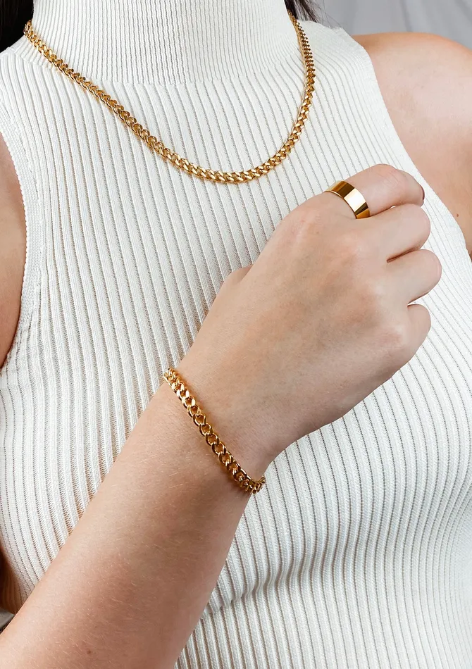 Hey Happiness Necklaces Chunky Curb Chain Necklace Gold Hey Happiness Necklaces Chunky Curb Chain Necklace Gold
