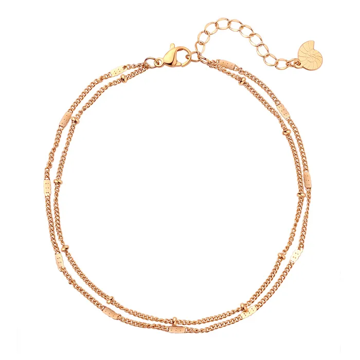 Hey Happiness Necklaces Duo Chain Anklet Rose Gold