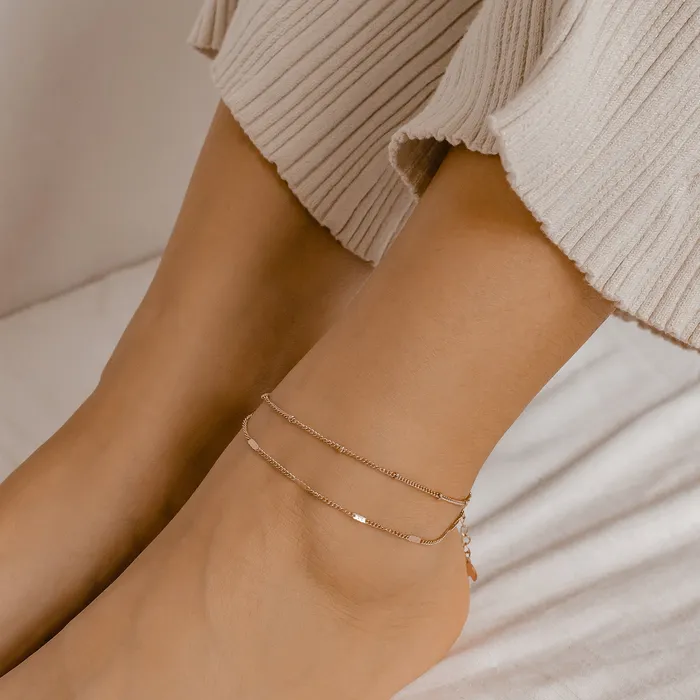 Hey Happiness Necklaces Duo Chain Anklet Rose Gold Hey Happiness Necklaces Duo Chain Anklet Rose Gold