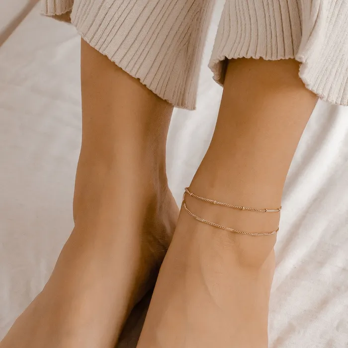 Hey Happiness Necklaces Duo Chain Anklet Rose Gold Hey Happiness Necklaces Duo Chain Anklet Rose Gold
