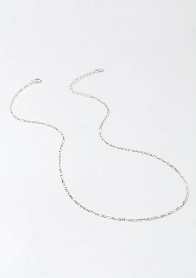 Hey Happiness Necklaces Fine Figaro Chain Necklace Sterling Silver Hey Happiness Necklaces Fine Figaro Chain Necklace Sterling Silver