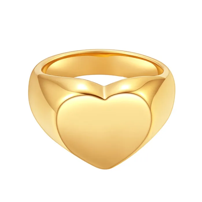 Hey Happiness Rings Chunky Heart Ring Gold