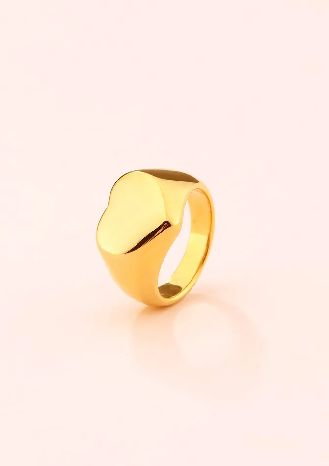 Hey Happiness Rings Chunky Heart Ring Gold Hey Happiness Rings Chunky Heart Ring Gold