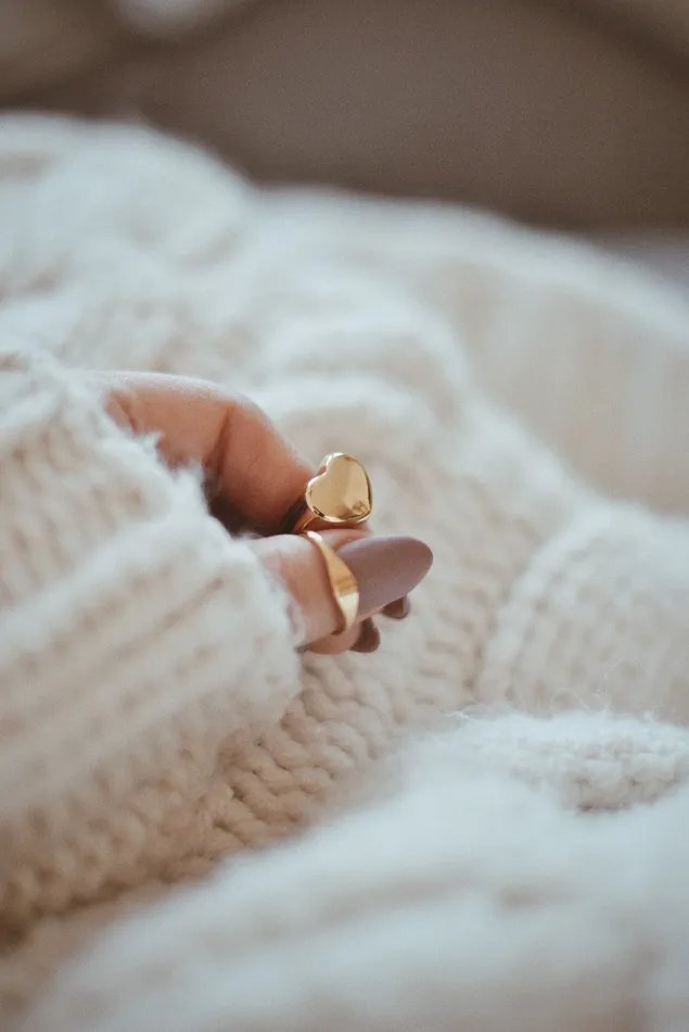 Hey Happiness Rings Chunky Heart Ring Gold Hey Happiness Rings Chunky Heart Ring Gold