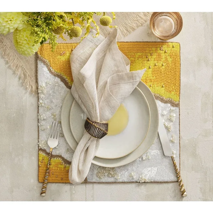 Kim Seybert Kim Seybert Cage Napkin Ring in Gold Black Set of 4 Brass 175 x 2 x 3 Rings Kim Seybert Kim Seybert Cage Napkin Ring in Gold Black Set of 4 Brass 175 x 2 x 3 Rings