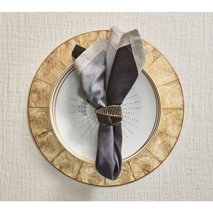 Kim Seybert Kim Seybert Cage Napkin Ring in Gold Black Set of 4 Brass 175 x 2 x 3 Rings Kim Seybert Kim Seybert Cage Napkin Ring in Gold Black Set of 4 Brass 175 x 2 x 3 Rings
