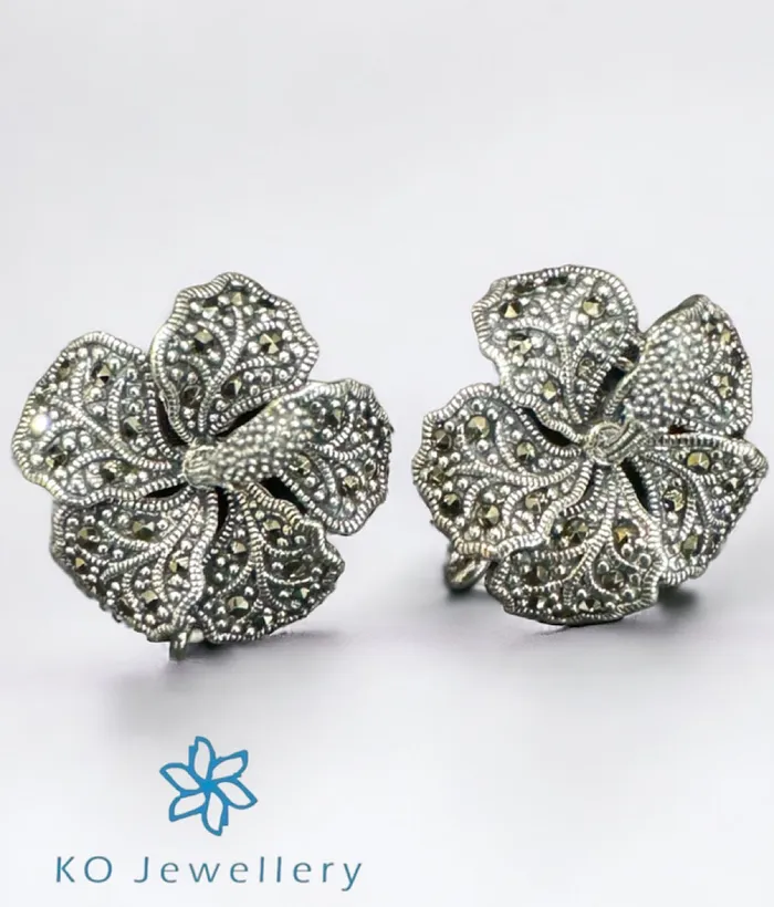 Marcasite Earrings The Fragipani Silver Marcasite Necklace Earrings
