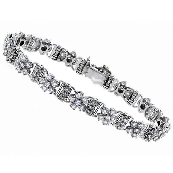 Natural Earth Mined Diamond Tennis Bracelet Ladies Fine White Gold Jewelry 1070 Carats GB Bracelets Natural Earth Mined Diamond Tennis Bracelet Ladies Fine White Gold Jewelry 1070 Carats GB Bracelets