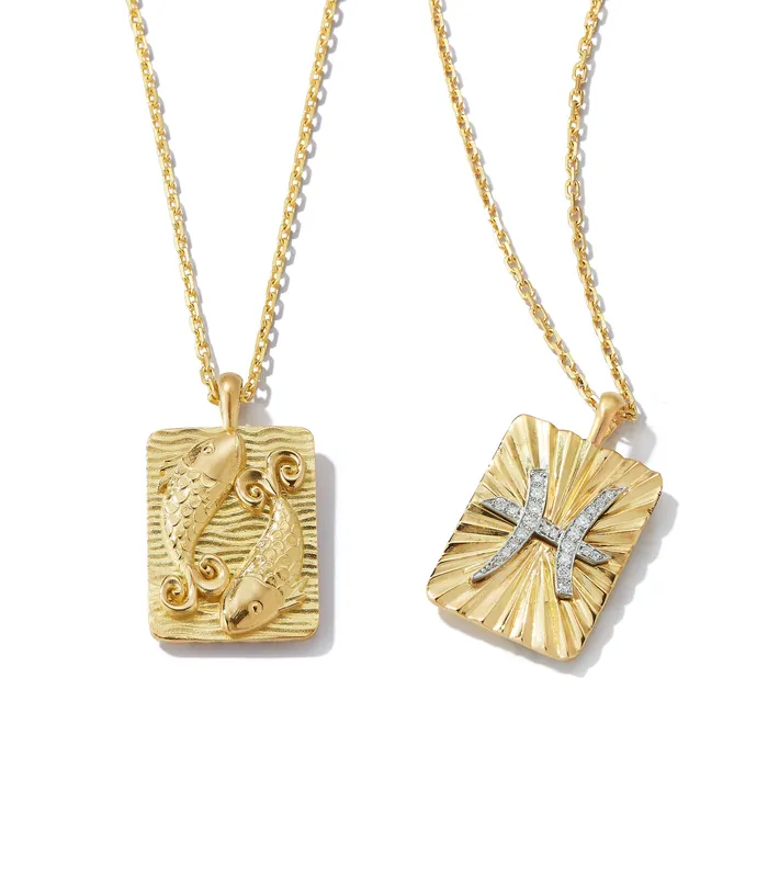 Necklaces David Webb Workshop Pisces Zodiac Pendant Necklace Diamonds