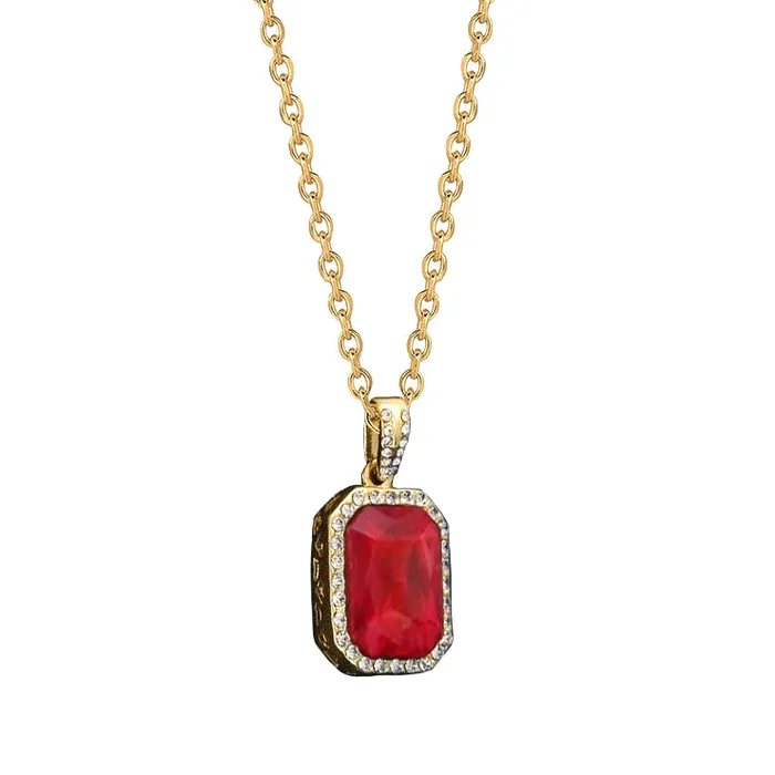 Necklaces GB Ruby With Natural Earth Mined Diamond 710 Ct Pendant Necklace With Chain Yellow Gold 14K Necklaces GB Ruby With Natural Earth Mined Diamond 710 Ct Pendant Necklace With Chain Yellow Gold 14K