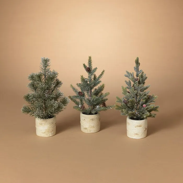 Necklaces Gerson 115H Potted Holiday Pine Tree 3 Assorted Gerson Company
