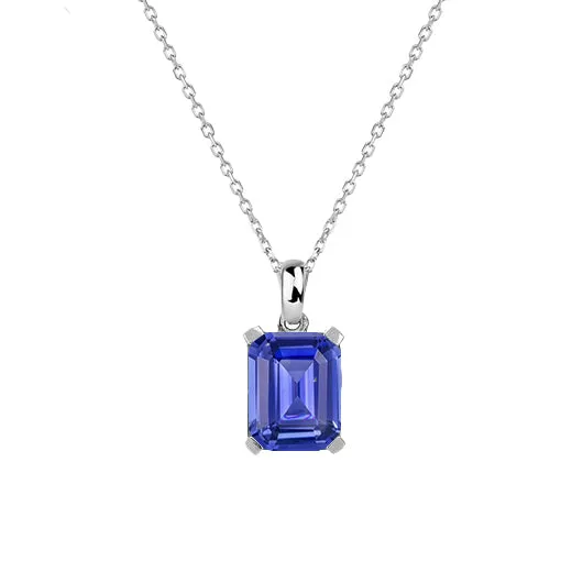 Necklaces HarryChadEntcom Solitaire Pendant Emerald Blue Sapphire Gold Womens Jewelry 1 Carat Necklaces HarryChadEntcom Solitaire Pendant Emerald Blue Sapphire Gold Womens Jewelry 1 Carat
