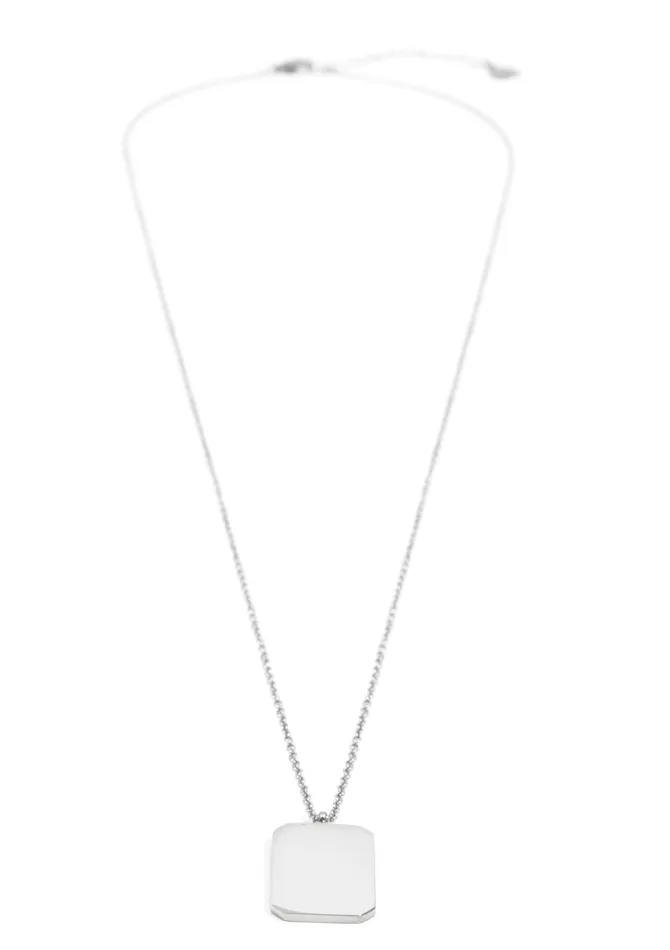 Necklaces Hey Happiness Rectangle Pendant Long Necklace Silver Necklaces Hey Happiness Rectangle Pendant Long Necklace Silver