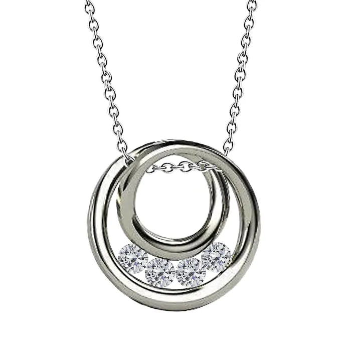 Necklaces Pendant Solid White Gold 14K 2 Carats Round Natural Earth Mined Diamond Circle Necklace GB Necklaces Pendant Solid White Gold 14K 2 Carats Round Natural Earth Mined Diamond Circle Necklace GB