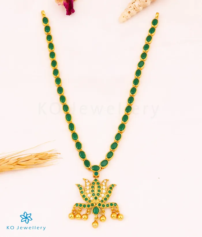 Necklaces Silversmith The Abja Silver Kempu Necklace Green