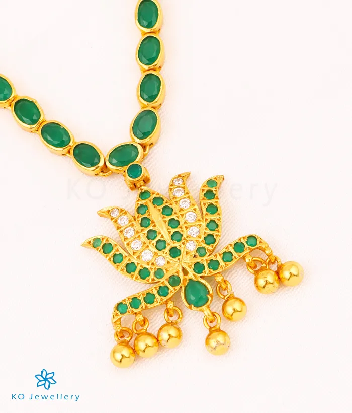 Necklaces Silversmith The Abja Silver Kempu Necklace Green