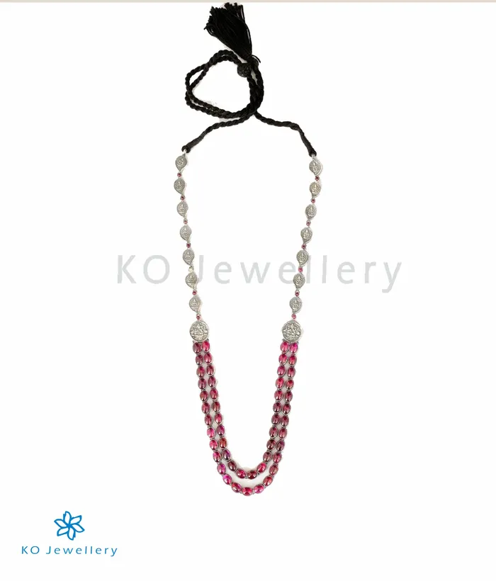 Necklaces Silversmith The Aparajita Silver Lakshmi Coin Necklace Oxidised
