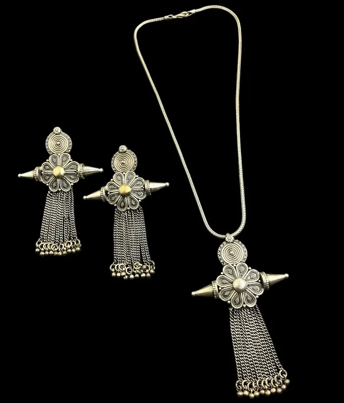 Necklaces The Vinyas Silver Necklace Earrings Jaipur