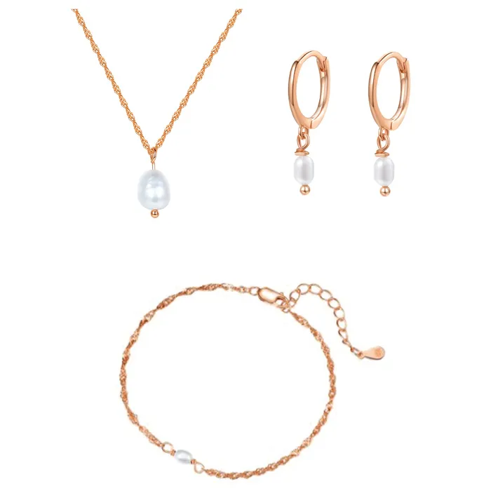 Pearl Jewelry Set Sterling Silver Hey Happiness Rings Pearl Jewelry Set Sterling Silver Hey Happiness Rings