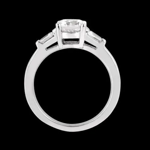 Rings 120 Ct Natural Earth Mined Diamonds Three Stone Wedding Ring Round Baguette Cut GB Rings 120 Ct Natural Earth Mined Diamonds Three Stone Wedding Ring Round Baguette Cut GB