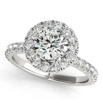 Rings 200 Carats Round Natural Earth Mined Diamonds Halo Ring Solid Gold 14K GB