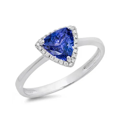 Rings GB 150 Carats Tanzanite And Round Natural Earth Mined Diamond Fancy Ring White Gold 14K Rings GB 150 Carats Tanzanite And Round Natural Earth Mined Diamond Fancy Ring White Gold 14K