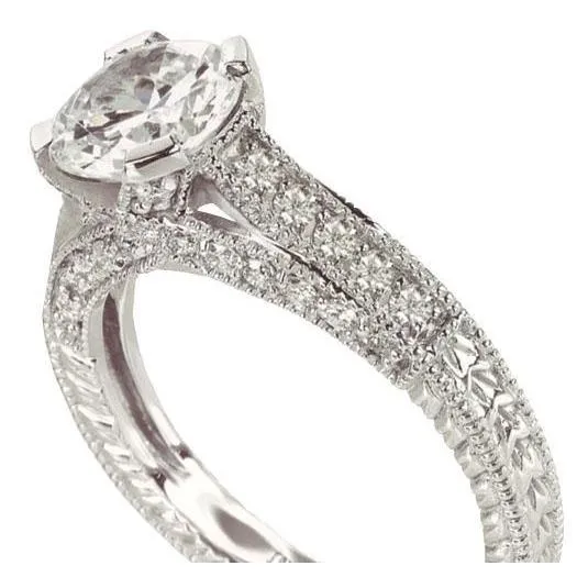 Rings GB 201 Carat Natural Earth Mined Diamond Engagement Ring Antique Style Women White Gold Rings GB 201 Carat Natural Earth Mined Diamond Engagement Ring Antique Style Women White Gold