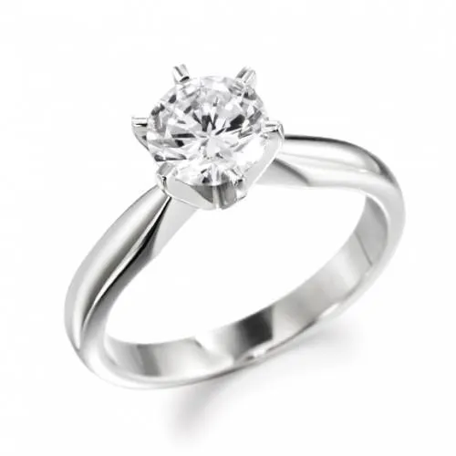 Rings GB 225 Carats Round Natural Earth Mined Diamond Solitaire Engagement Ring 14K White Gold Rings GB 225 Carats Round Natural Earth Mined Diamond Solitaire Engagement Ring 14K White Gold