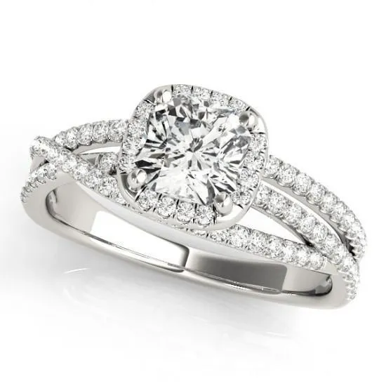 Rings GB Center Cushion Natural Earth Mined Diamond Halo Engagement Ring 174 Ct White Gold 14K Rings GB Center Cushion Natural Earth Mined Diamond Halo Engagement Ring 174 Ct White Gold 14K