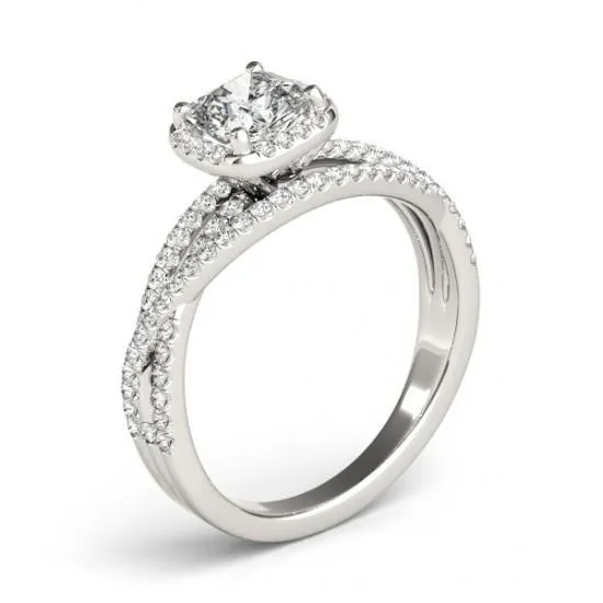 Rings GB Center Cushion Natural Earth Mined Diamond Halo Engagement Ring 174 Ct White Gold 14K Rings GB Center Cushion Natural Earth Mined Diamond Halo Engagement Ring 174 Ct White Gold 14K