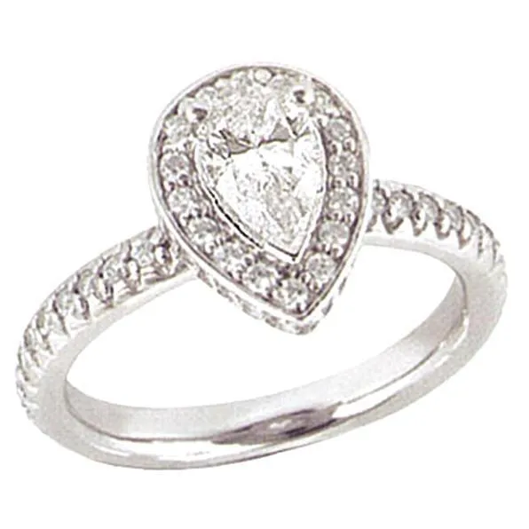 Rings GB Halo Natural Earth Mined Diamond Engagement Pear Shape Ring 201 Carats Rings GB Halo Natural Earth Mined Diamond Engagement Pear Shape Ring 201 Carats