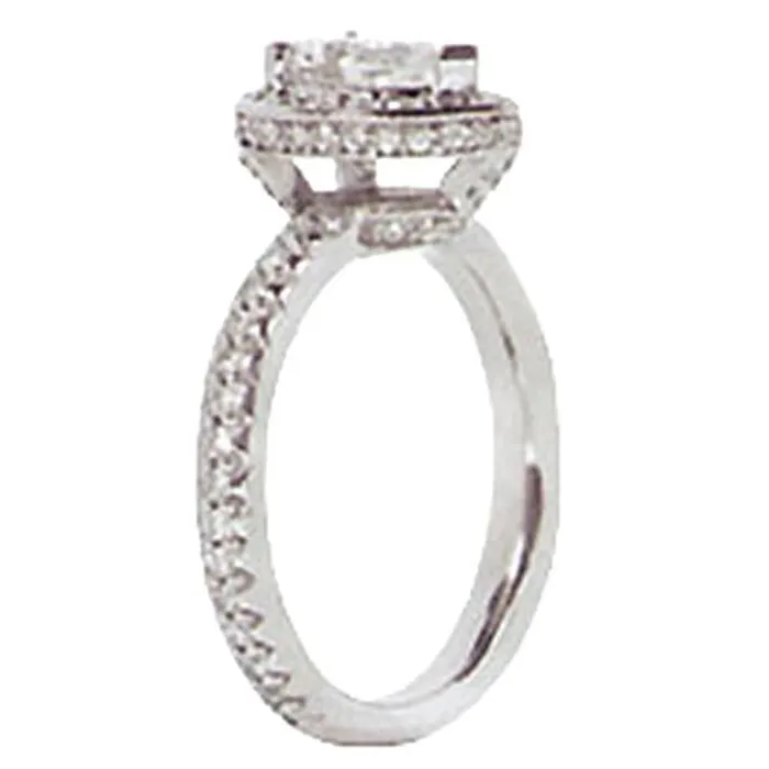 Rings GB Halo Natural Earth Mined Diamond Engagement Pear Shape Ring 201 Carats