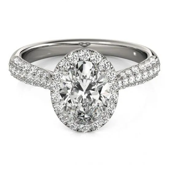 Rings GB Oval Halo Natural Earth Mined Diamond Engagement Ring 175 Carats White Gold 14K Jewelry Rings GB Oval Halo Natural Earth Mined Diamond Engagement Ring 175 Carats White Gold 14K Jewelry