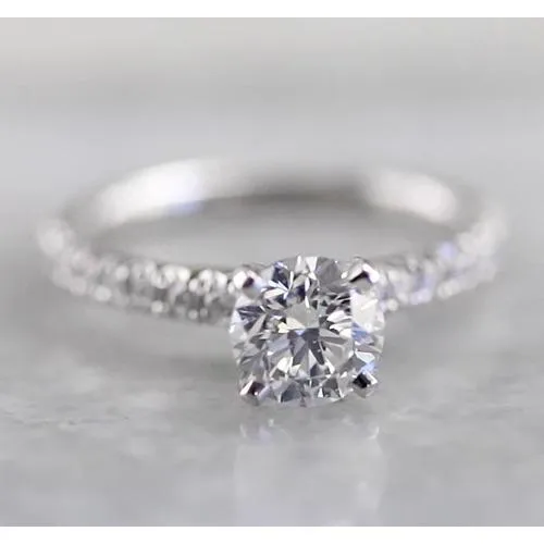 Rings GB Prong Set Natural Earth Mined Diamond Engagement Ring 2 Carats White Gold 14K Rings GB Prong Set Natural Earth Mined Diamond Engagement Ring 2 Carats White Gold 14K