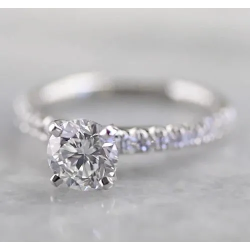 Rings GB Prong Set Natural Earth Mined Diamond Engagement Ring 2 Carats White Gold 14K Rings GB Prong Set Natural Earth Mined Diamond Engagement Ring 2 Carats White Gold 14K