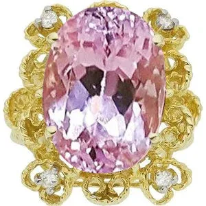 Rings GB Yellow Gold Kunzite Cocktail Ring