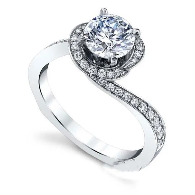 Rings Halo White Gold 14K Round Cut 360 Carats Natural Earth Mined Diamond Engagement Ring GB Rings Halo White Gold 14K Round Cut 360 Carats Natural Earth Mined Diamond Engagement Ring GB