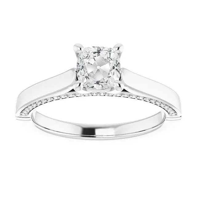 Rings HarryChadEntcom 14K White Gold Cushion Old Cut Natural Earth Mined Diamond Ring Prong Set 6 Carats Rings HarryChadEntcom 14K White Gold Cushion Old Cut Natural Earth Mined Diamond Ring Prong Set 6 Carats