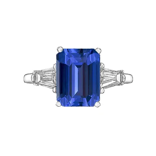 Rings HarryChadEntcom 3 Stone Cornflower Sapphire Ring