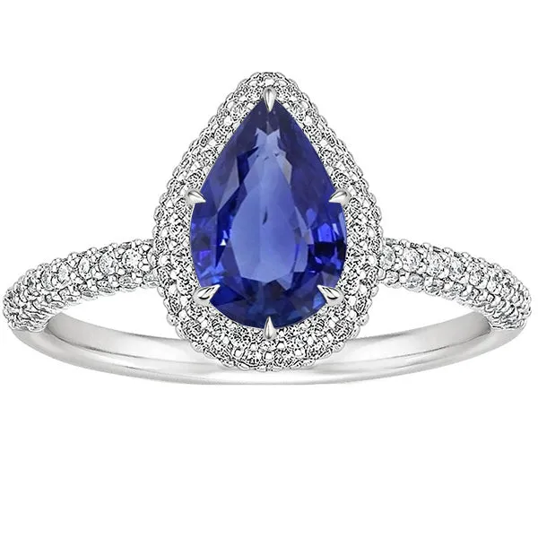 Rings HarryChadEntcom Engagement Halo Ring Pear Blue Sapphire Natural Earth Mined Diamonds 550 Carats Rings HarryChadEntcom Engagement Halo Ring Pear Blue Sapphire Natural Earth Mined Diamonds 550 Carats