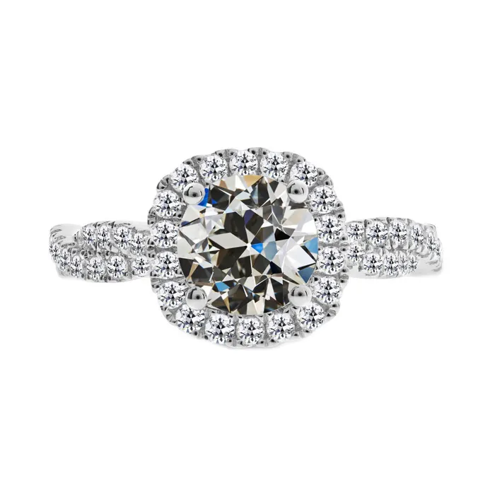 Rings HarryChadEntcom Halo Old Mine Cut Real Diamond Engagement Ring Infinity Shank 3 Carats Rings HarryChadEntcom Halo Old Mine Cut Real Diamond Engagement Ring Infinity Shank 3 Carats