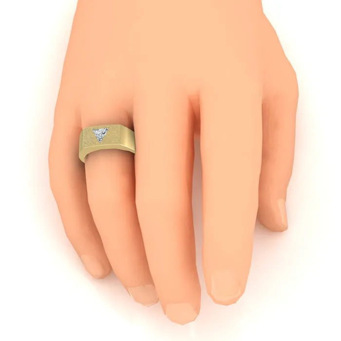 Rings HarryChadEntcom Mens Mined Diamond Ring With Trilliant