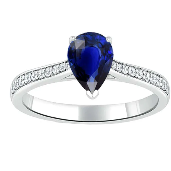 Rings HarryChadEntcom Pear Sapphire Engagement Ring Sri Lankan With Natural Earth Mined Diamond Accents 3 Carats Rings HarryChadEntcom Pear Sapphire Engagement Ring Sri Lankan With Natural Earth Mined Diamond Accents 3 Carats