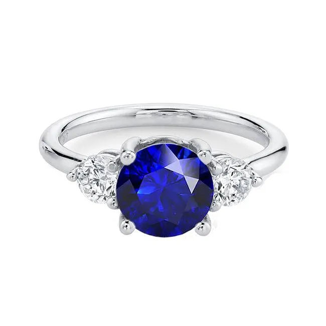 Rings HarryChadEntcom Round Natural Earth Mined Diamond Three Stone Deep Blue Sapphire Ring 250 Carats Jewelry Rings HarryChadEntcom Round Natural Earth Mined Diamond Three Stone Deep Blue Sapphire Ring 250 Carats Jewelry